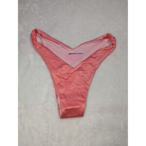 Victoria's Secret Pink Shimmer V-Front High Cut Brazilian Bikini Bottom Medium